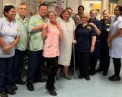 Zero day discharge patient Anthea Bowkett with staff